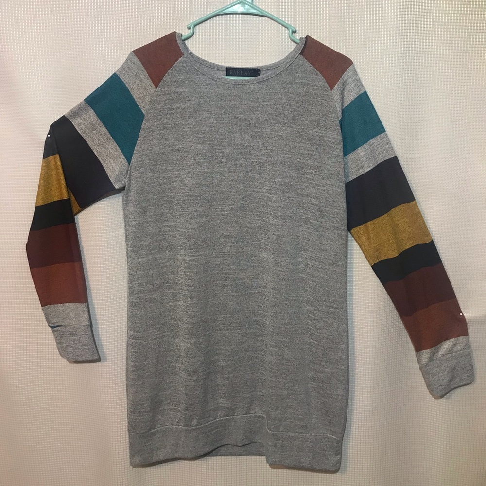 HARHAY Cotton Knit Long Sleeve Lightweight Tunic.